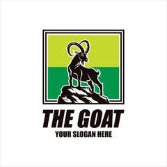 Fototapeta premium Goat logo design vector goat farm illustration cattle livestock silhouette retro