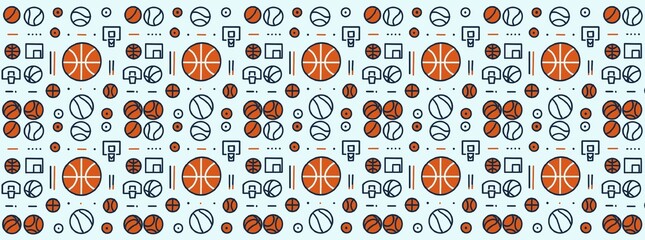 Awesome Seamless Basketball Pattern © Thunpisit