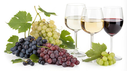 Fototapeta premium Wine Tasting: Red, White, and Rosé Grapes 