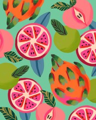 seamless pattern with fruits