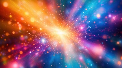 Obraz premium Radiant Rainbow Lights Spreading in Beautiful Radial Patterns