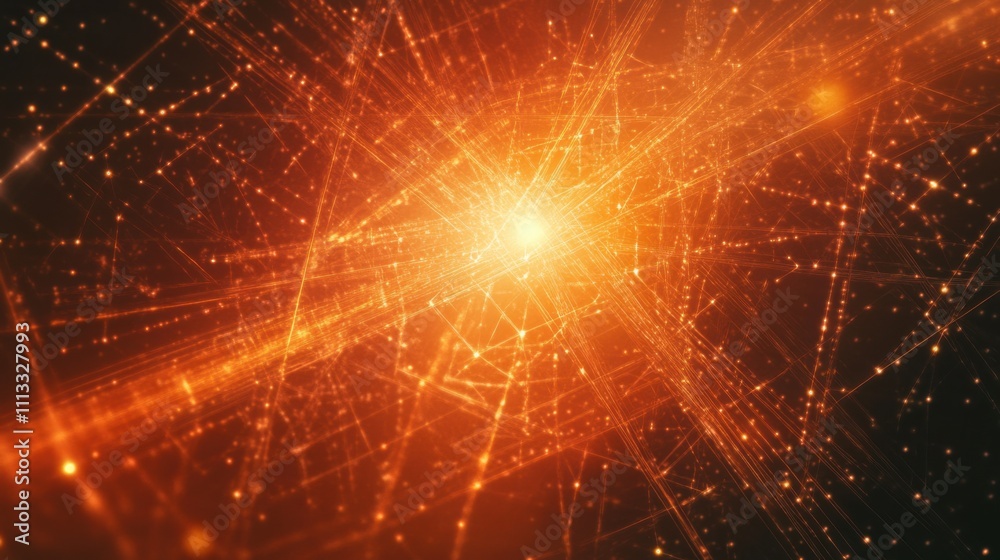 Wall mural glowing abstract light particles with dynamic energy flow