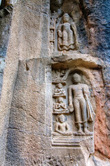 Esquisite Architecture at Ajanta caves near Aurangabad India. These are 30 rock-cut Buddhist cave monuments dating from the second century BCE to about 480 CE.