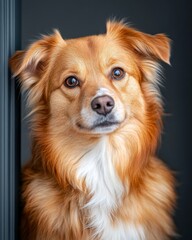 Close-Up of a Homeless Dog with Skeptical Expression in Urban Environment, Evoking Compassion and Urgency for Animal Welfare and Adoption Awareness