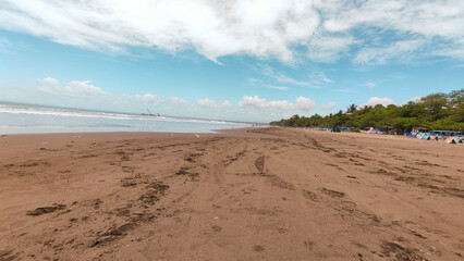 Sand beach blue sky and sea