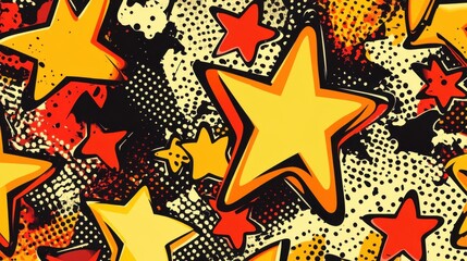 Bright Colorful Stars Pattern on Bold Background for Creative Design