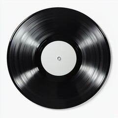 Obraz premium Vinyl Record 12 inch Black LP Mock-up Retro Design on White Background