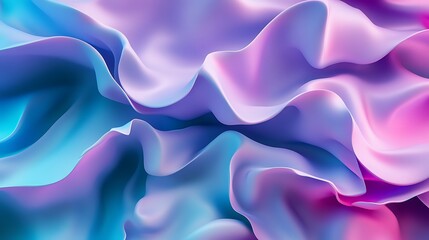 Obraz premium Abstract pastel waves, flowing vibrant colors, smooth surface, digital art.