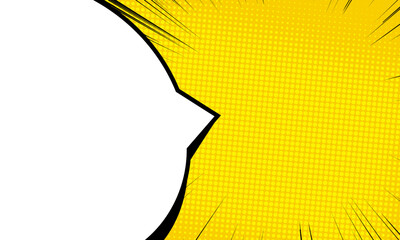 yellow comic background with blank space 