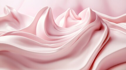 artisanal frozen cream composition, smooth pink dairy swirls, gentle sculptural formations, pristine frozen texture, minimalist food art, serene pastel tones, editorial food photography, studio