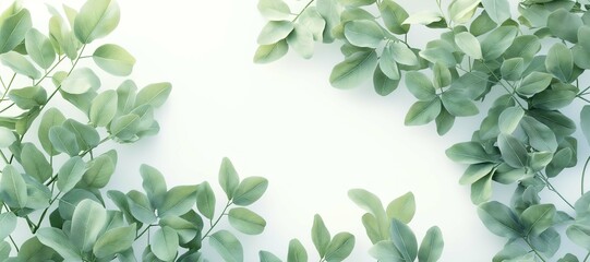 berry branch leaves on white background 21