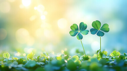 four-leaf clover symbolizing luck and prosperity displayed against a softly blurred natural background evoking hope renewal and positive energy through its unique form and lush greenery

