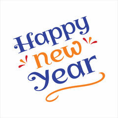 Happy new year typography design