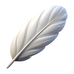 white feather isolated on transparent background cutout