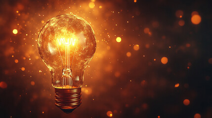 glowing light bulb shaped like a rocket launches upward symbolizing innovation creativity business growth success and forward thinking set against a vibrant gradient background