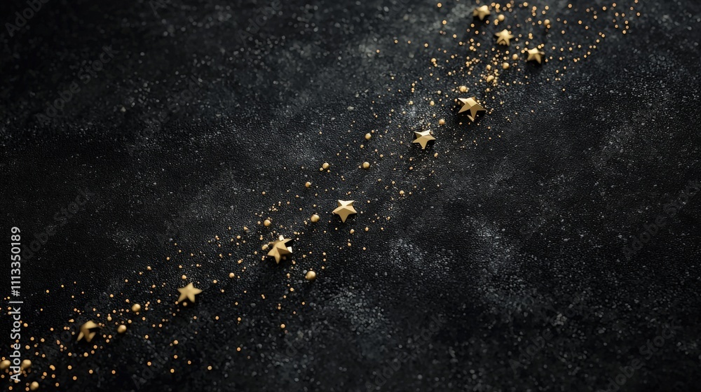 Poster meticulously aligned metallic pins create a shimmering starry scene dark background artistic macro v