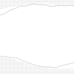破れた紙のフレーム、シンプルな点線グリッドの紙、破れたノート風の背景フレーム、正方形サイズ