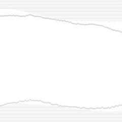 破れた紙のフレーム、シンプルな罫線の紙、破れたノート風の背景フレーム、正方形サイズ