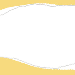 破れた紙のフレーム、黄色の紙、正方形サイズ