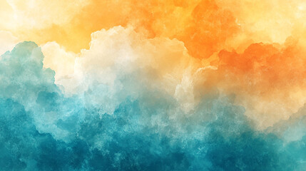 Vibrant blend of white green blue orange and yellow with grainy noise creating an abstract textured background symbolizing harmony nature energy creativity and diversity in a modern aesthetic