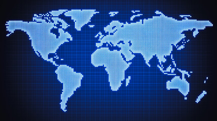 Obraz premium abstract business connection of line from nail node to node on world map background Innovation network points Earth's surface