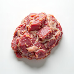 Obraz premium Raw meat close-up on a white background