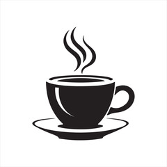 Fototapeta premium Coffee cup silhouette vector icon design whit a white background.