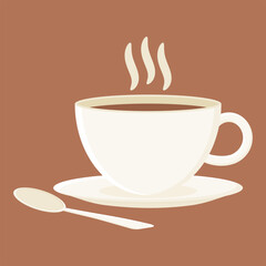 Hot Drink Coffee Cup Vector. Fresh Coffee Cup Design. Coffee Break.