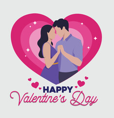 A vector illustration of a faceless couple close holding hands in a loving gesture on Valentine's Day
