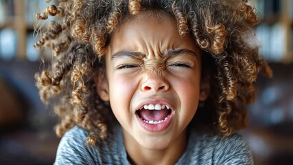 The curly-haired girl smiled and made a pained, tortured face.