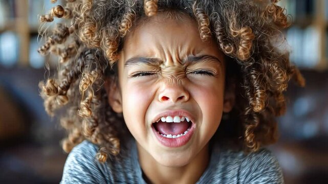 The curly-haired girl smiled and made a pained, tortured face.