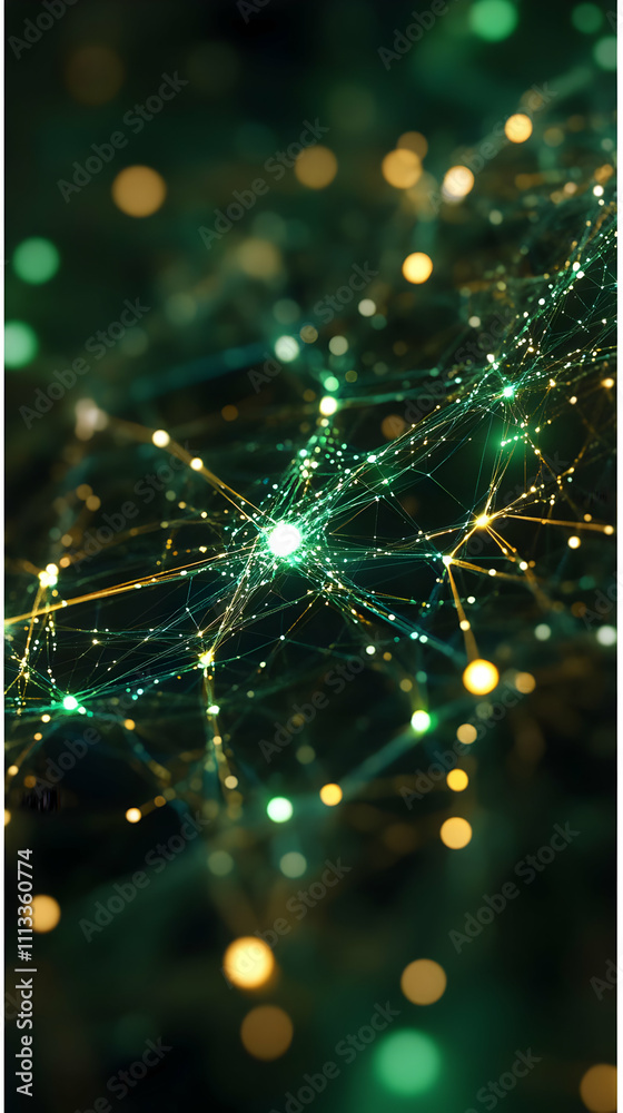 Aufkleber Abstract representation of interconnected nodes and pathways resembling a neural network.