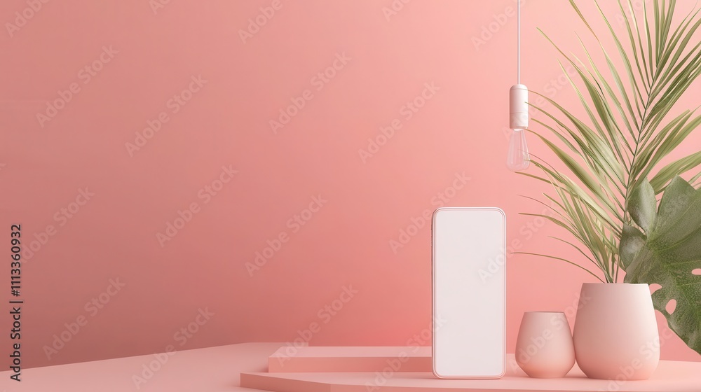 Poster elegant mockup design featuring smooth gradients and soft background with minimal elements