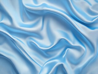 Obraz premium Serene Blue Silk Fabric Drapes Gracefully, Elegant Texture, Soft Flowing Waves, Luxurious Feel, Calming Design Concept