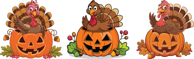 Thanksgiving Turkey vector festive illustration - Perfect for Holiday, Feast, Celebration, Harvest, Autumn, Dinner, Gratitude, Seasonal, and Family Designs