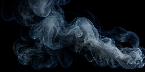Organische Rauchschwaden in Blau - Sanfte Kurven und &auml;therische Muster