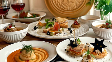 appetizer with salmon and cheese