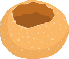 Pani puri Indian food illustration.