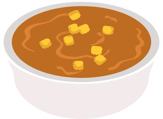 Pani puri Indian food illustration.