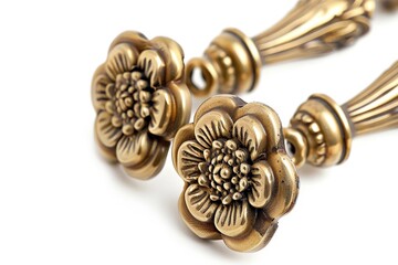 Golden Flower Shaped Door Knobs