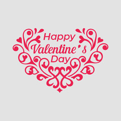 Creative Valentine?s Day Text Artwork Featuring Heart-Shaped Calligraphy and Red Accents 8.eps