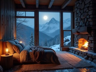 interior of a bedroom generative ai