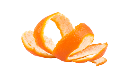 Orange peel isolated on white background, transparent