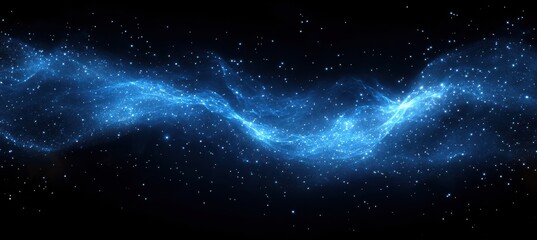 Obraz premium Global Network Concept with Blue Light Effect on Dark Background.