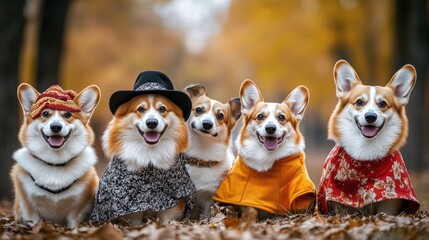A calendar featuring different corgis dressed up for every month of the year