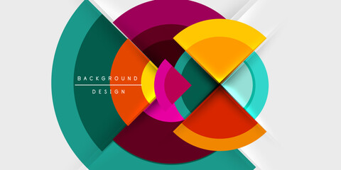 Obraz premium Circle and semi circle geometric background. Vector Illustration For Wallpaper, Banner, Background, Card, Book Illustration, landing page
