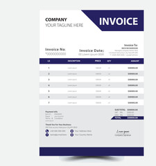  Professional business invoice Vector template design