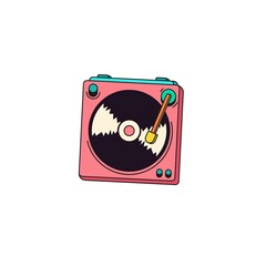 Bright Retro CD Player - Pop Art Style