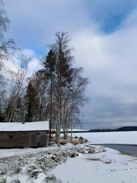 landscape in winter, finlands archipelago 