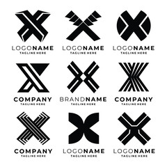 Set of Letter X logo template